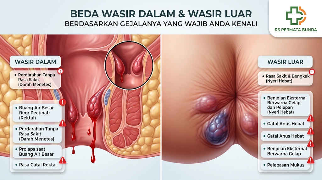 Beda Wasir Dalam dan Wasir Luar Berdasarkan Gejalanya yang Wajib Anda Kenali